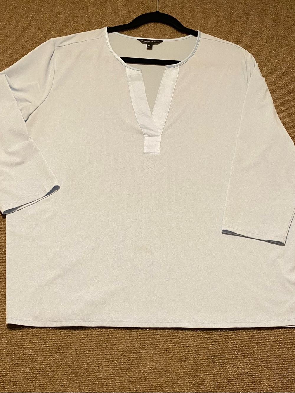 Banana Republic Pale Blue Split V-Neck Tunic Top XXL